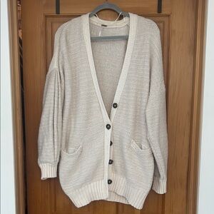 FP Movement by Free People Beige Cardigan Sweater
